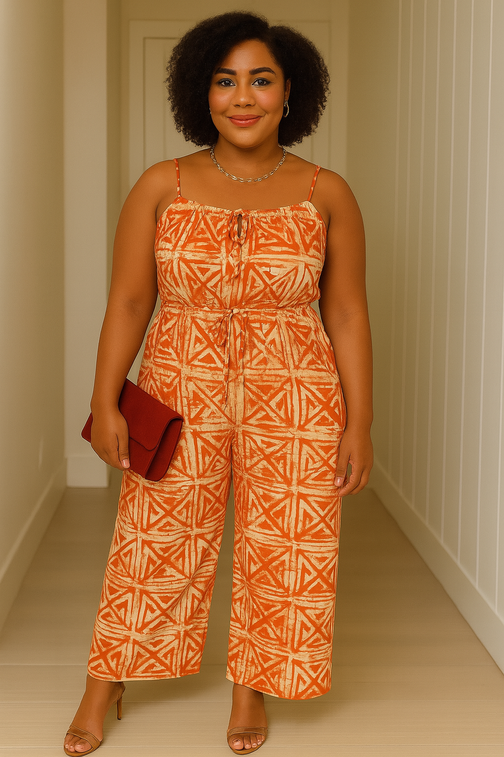 Adire crepe jumpsuit