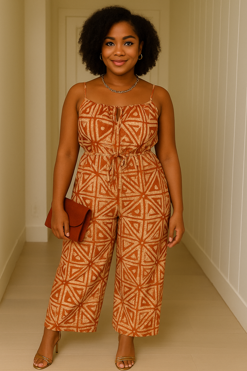 Adire crepe jumpsuit